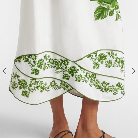 FARM RIO Blue Yard linen-blend midi dress - Picture 5 of 8